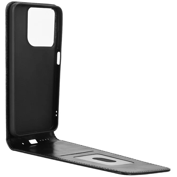 Для Motorola Moto G15 Power 4G / G15 4G Чехол с отделением для карт Магнитный вертикальный откидной кожаный чехол для телефона - Черный