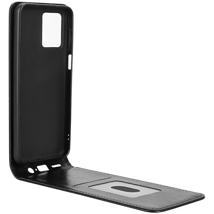 Lederhülle für Motorola Moto G54 5G / G54 Power 5G / G64 5G / G64y 5G Magnetische vertikale Klapphülle mit Kartenfach - Schwarz