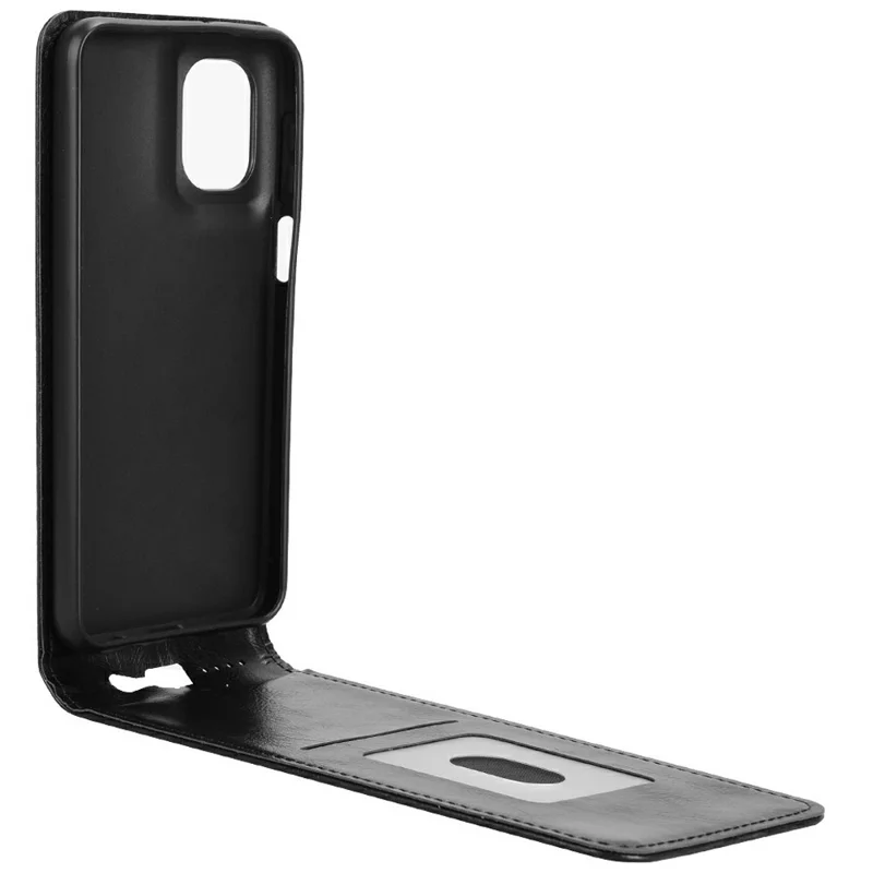 Motorola Moto G55 5G hoesje met kaartslot magnetisch verticaal klapleer telefoonhoes - Zwart