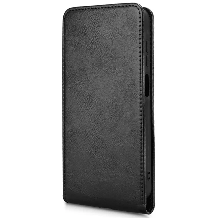 Funda para Samsung Galaxy A25 5G (Global) (161,0 x 76,5 x 8,3 mm) con ranura para tarjeta, tapa magnética vertical de cuero - Negro
