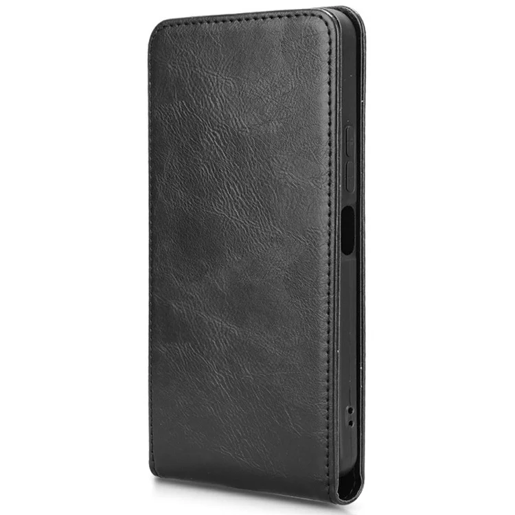 Funda de cuero para Xiaomi Redmi 13C 5G / 4G / 13R 5G / Poco C65 4G / Poco M6 5G Tapa de teléfono vertical magnética con ranura para tarjeta - Negro