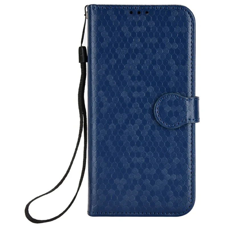 For Motorola Moto G17 Power 4G / G17 4G / G15 4G / G15 Power 4G Wallet Case Dot Pattern Imprint PU Leather Phone Cover - Dark Blue