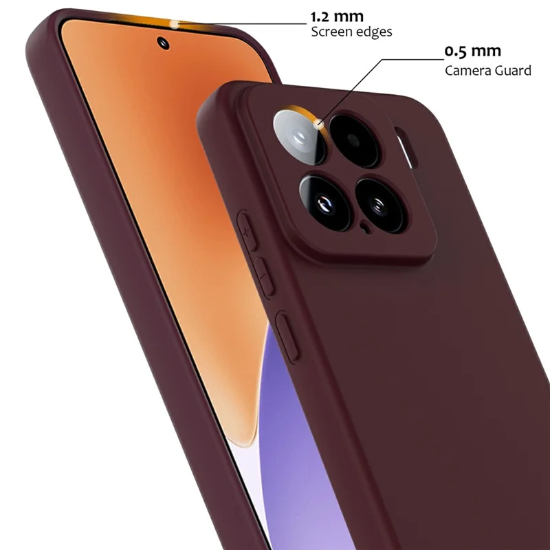 For Xiaomi 15 Magnetic Case Liquid Silicone Phone Cover with Lanyard - Wine Red