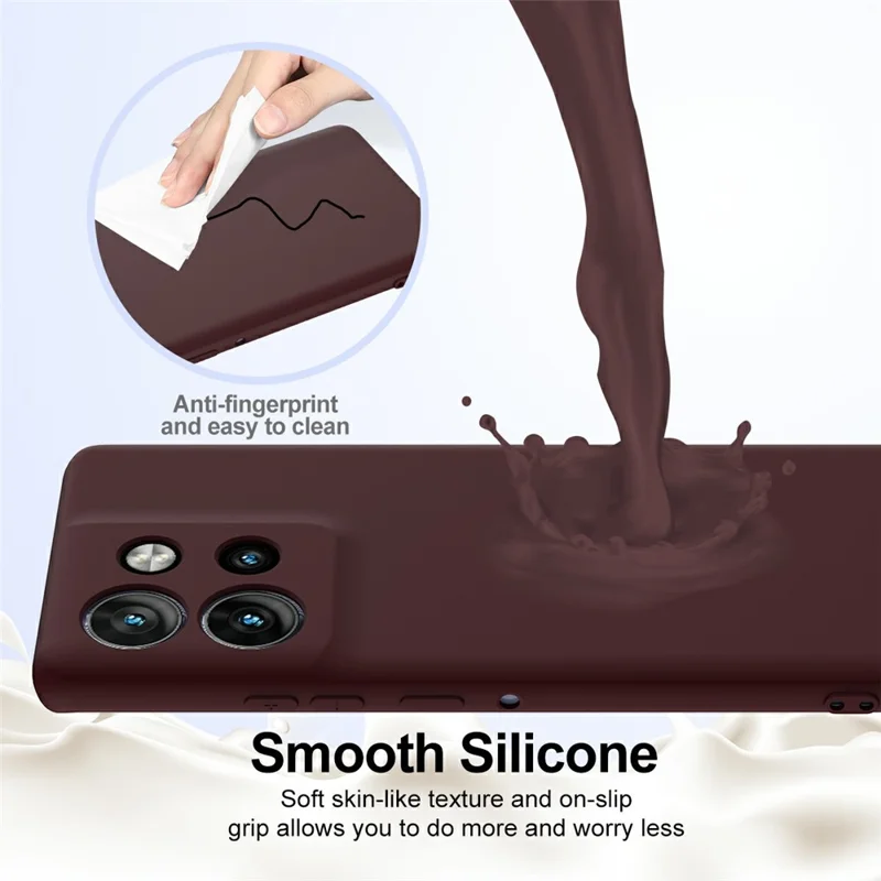 Liquid Silicone Case For Motorola Edge 50 Neo 5G  /  Moto S50 5G  /  ThinkPhone 25 5G Compatible with MagSafe Phone Cover with Lanyard - Wine Red