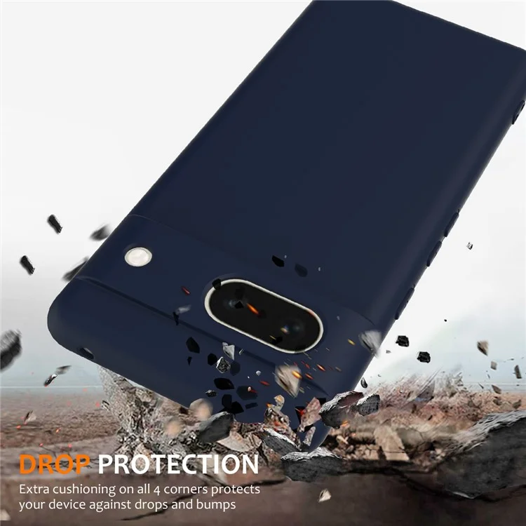 Coque pour Google Pixel 7a compatible avec MagSafe, en silicone liquide avec cordon - Bleu foncé