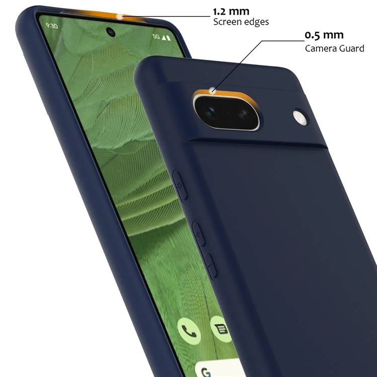 Coque pour Google Pixel 7a compatible avec MagSafe, en silicone liquide avec cordon - Bleu foncé