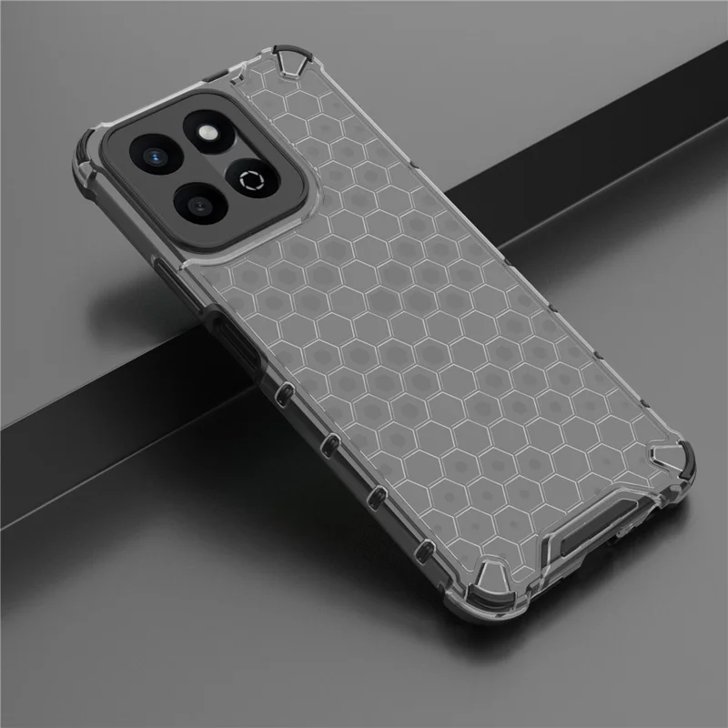 For Honor Play 60 Plus 5G Case PC + TPU Phone Cover Honeycomb Shape - Black