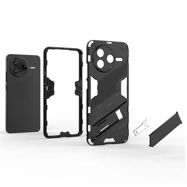 Cover per Xiaomi Poco F7 Pro 5G / Redmi K80 5G - Custodia Antiurto PC + TPU con Supporto - Nero