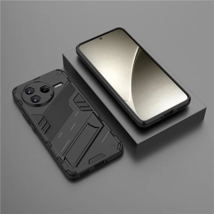Cover per Xiaomi Poco F7 Pro 5G / Redmi K80 5G - Custodia Antiurto PC + TPU con Supporto - Nero