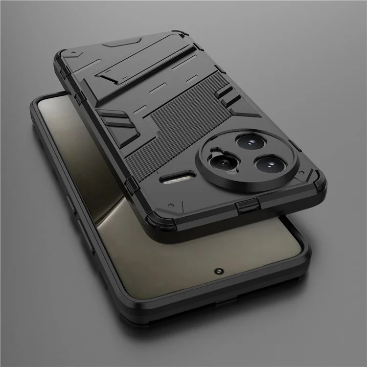 Coque de protection pour Xiaomi Redmi K80 Pro 5G en PC + TPU antichoc avec support - Noir