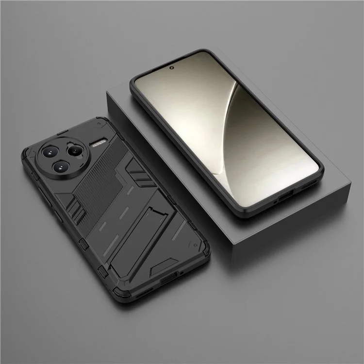 Coque de protection pour Xiaomi Redmi K80 Pro 5G en PC + TPU antichoc avec support - Noir