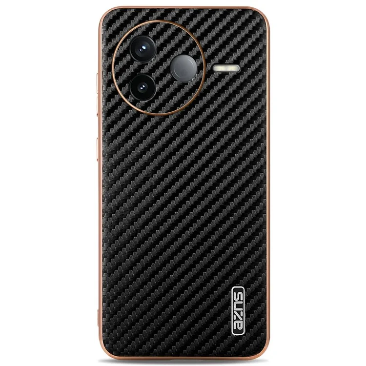 Custodia per Xiaomi Redmi K80 5G AZNS, con texture in fibra di carbonio con elettrodeposizione, in PU + TPU - Nera