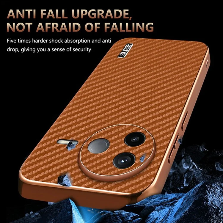 Custodia per Xiaomi Redmi K80 5G AZNS, con texture in fibra di carbonio con elettrodeposizione, in PU + TPU - Nera