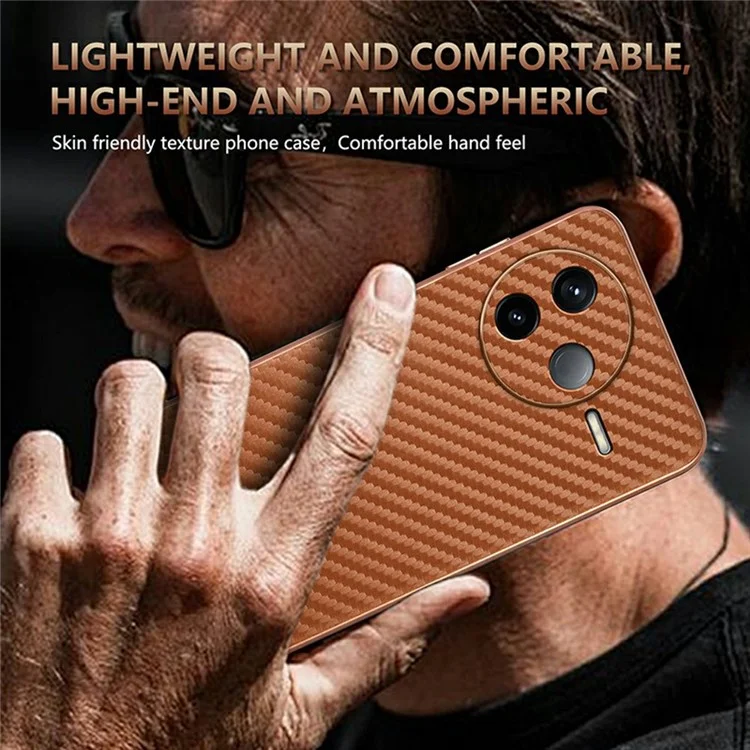 Custodia per Xiaomi Redmi K80 5G AZNS, con texture in fibra di carbonio con elettrodeposizione, in PU + TPU - Nera
