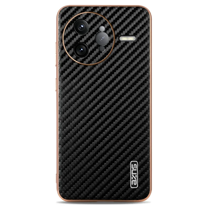 Funda para Xiaomi Redmi K80 Pro 5G de AZNS, textura de fibra de carbono con acabado electrolítico de PU + TPU - Negro