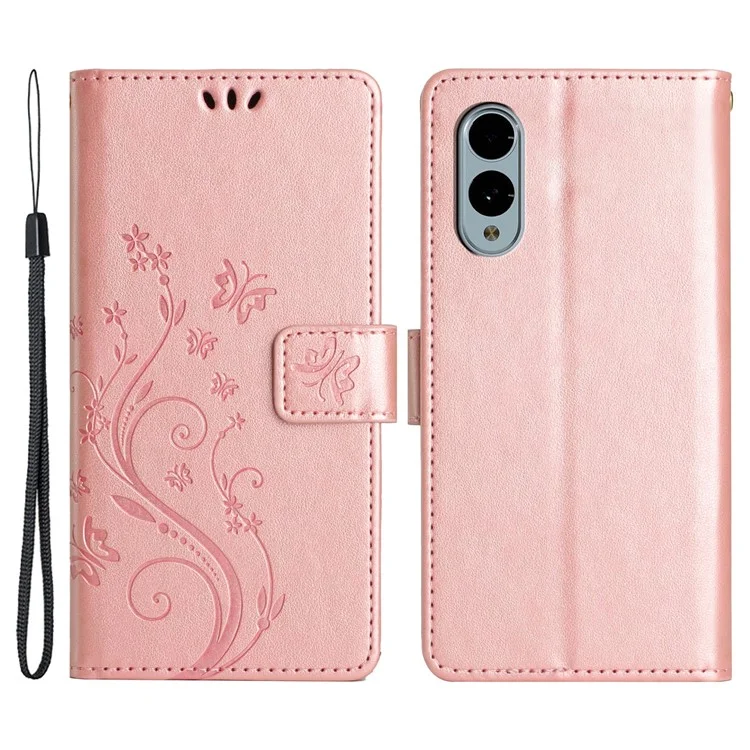 Für Fujitsu Arrows We2 F-52E Hülle Kunstleder Handytasche mit Schlaufe - Roségold