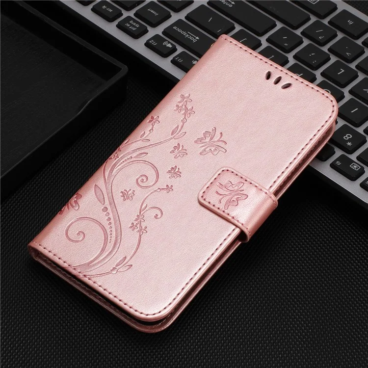 Für Fujitsu Arrows We2 F-52E Hülle Kunstleder Handytasche mit Schlaufe - Roségold