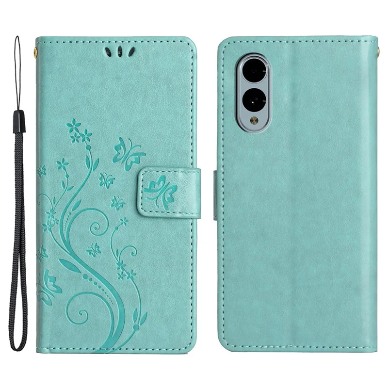 For Fujitsu Arrows We2 F-52E Case PU Leather Phone Wallet Cover with Strap - Baby Blue