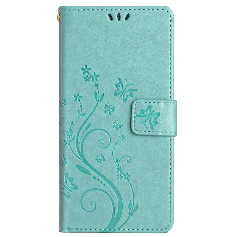 For Fujitsu Arrows We2 F-52E Case PU Leather Phone Wallet Cover with Strap - Baby Blue