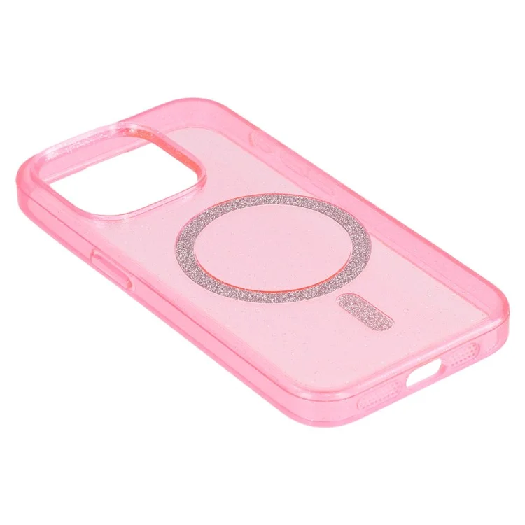 Coque pour iPhone 14 Pro Max compatible avec MagSafe 2.0mm PC + TPU pailleté - Rose