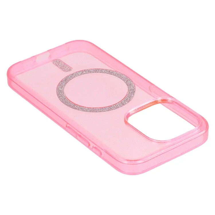 Coque pour iPhone 14 Pro Max compatible avec MagSafe 2.0mm PC + TPU pailleté - Rose
