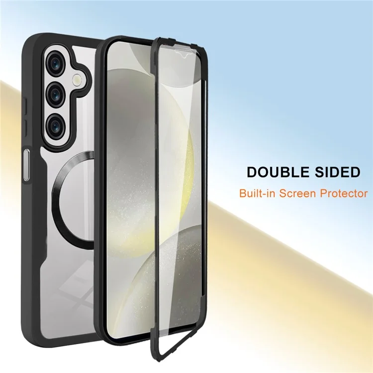 Coque compatible avec Samsung Galaxy A36 5G / A56 5G avec MagSafe, en PC + TPU + acrylique pour une protection complète - Noire