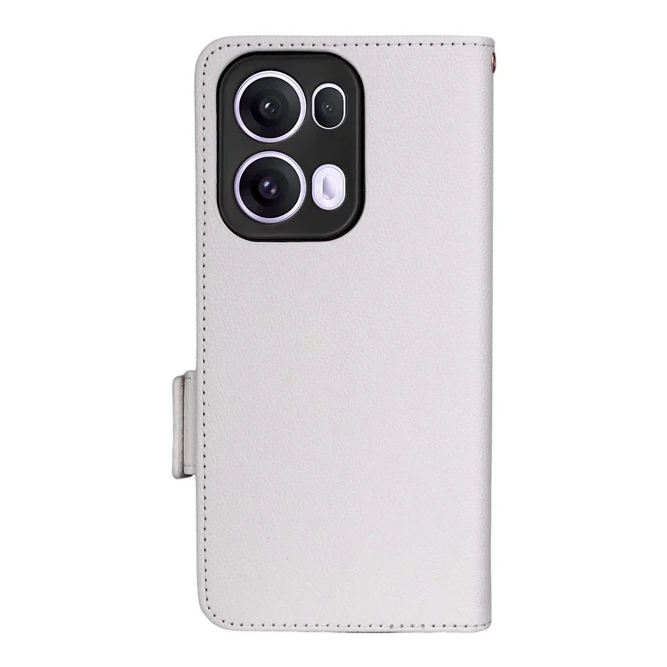 Custodia per Oppo Reno13 Pro 5G, texture in pelle di litchi, portafoglio a portafoglio, copertina per telefono - Bianco