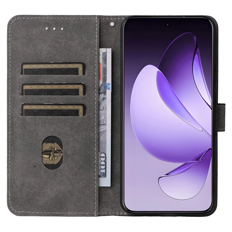 Custodia a portafoglio per Oppo Reno13 Pro 5G, in pelle PU con blocco RFID, con supporto e finestra - Nero