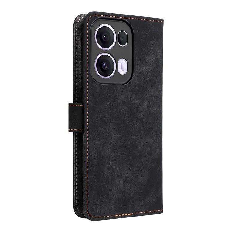 Custodia a portafoglio per Oppo Reno13 Pro 5G, in pelle PU con blocco RFID, con supporto e finestra - Nero
