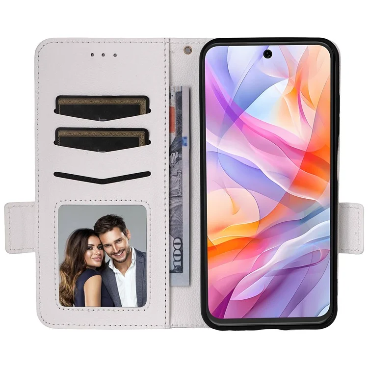 Für ZTE Blade V70 Design / Blade V70 Vita Hülle Litchi Textur PU Leder Brieftasche Flip Handy Hülle - Weiß