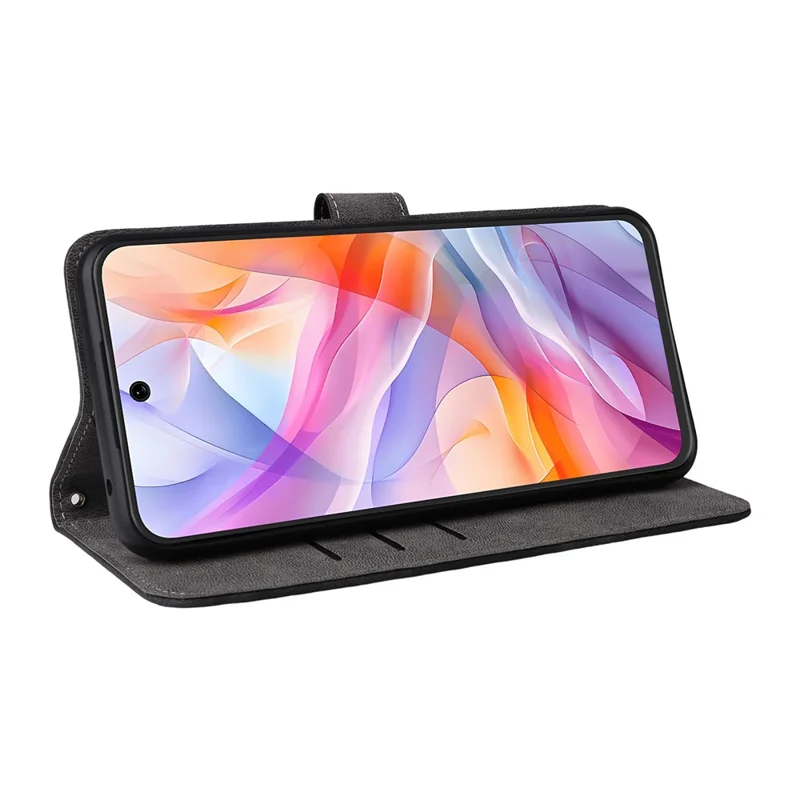 Wallet Case For ZTE Blade V70 Design  /  nubia V70 Design  /  Blade V70 Vita RFID Blocking PU Leather Cover Stand View - Black