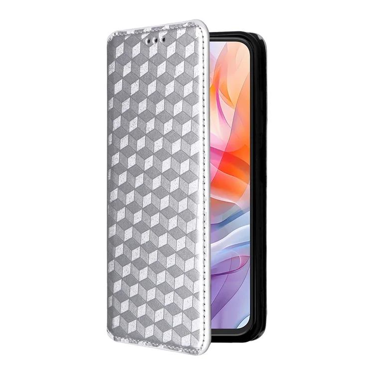 Geldbörse Handyhülle für ZTE Blade V70 Design / Nubia V70 Design / Blade V70 Vita Rhombus geprägtes Leder Handyhülle - Silber