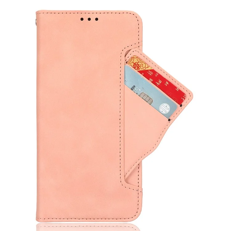 Étui en cuir pour OnePlus 13R 5G / Ace 5 5G / Ace 5 Pro 5G avec plusieurs fentes pour cartes - Rose