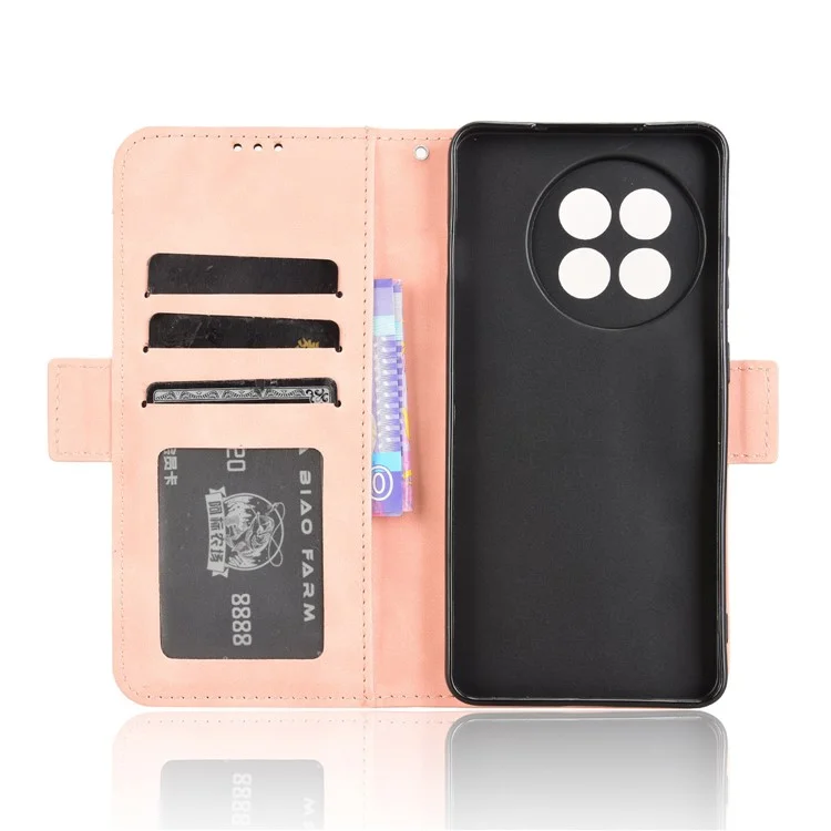 Étui en cuir pour OnePlus 13R 5G / Ace 5 5G / Ace 5 Pro 5G avec plusieurs fentes pour cartes - Rose