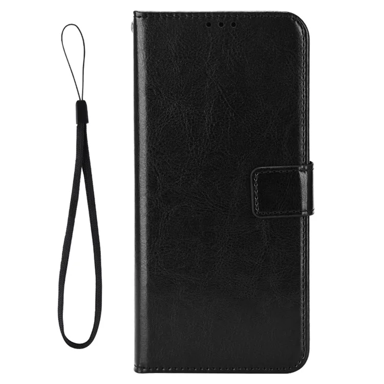 Étui en cuir pour OnePlus 13R 5G / Ace 5 5G / Ace 5 Pro 5G avec texture de cheval fou, housse de portefeuille pour téléphone - Noir