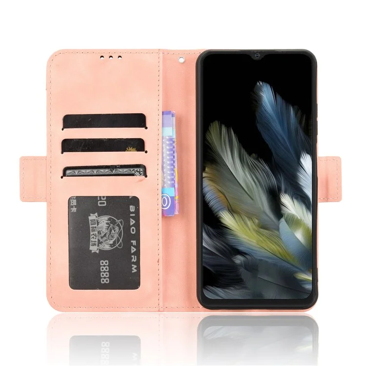 Ledertasche für Blackview Wave 8 / Wave 8C / Oscal Flat 2 Handyhülle mit mehreren Kartenfächern - Pink