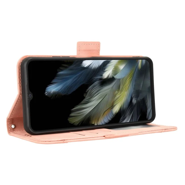 Ledertasche für Blackview Wave 8 / Wave 8C / Oscal Flat 2 Handyhülle mit mehreren Kartenfächern - Pink
