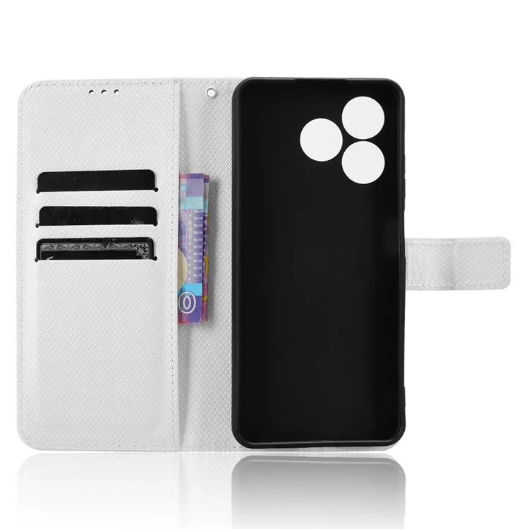 Handyhülle für Blackview Wave 8 / Wave 8C / Oscal Flat 2 PU-Leder Diamant-Textur Wallet Cover - Weiß