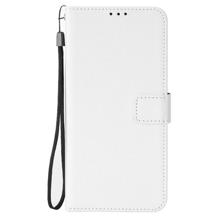 Handyhülle für Blackview Wave 8 / Wave 8C / Oscal Flat 2 PU-Leder Diamant-Textur Wallet Cover - Weiß
