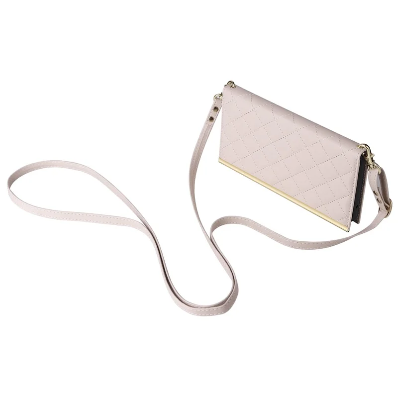 For Samsung Galaxy S24 FE Case Suction Cup PU Leather Wallet Phone Cover with Straps - Beige