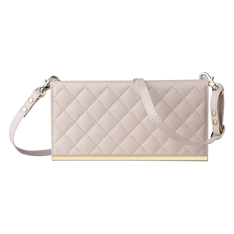 For Samsung Galaxy S25 Case Suction Cup PU Leather Wallet Phone Cover with Straps - Beige