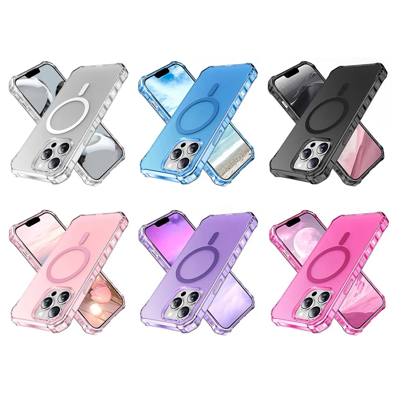 For iPhone 13 Pro Max Case Compatible with MagSafe Small Wavy Edge PC + TPU Phone Cover - Rose
