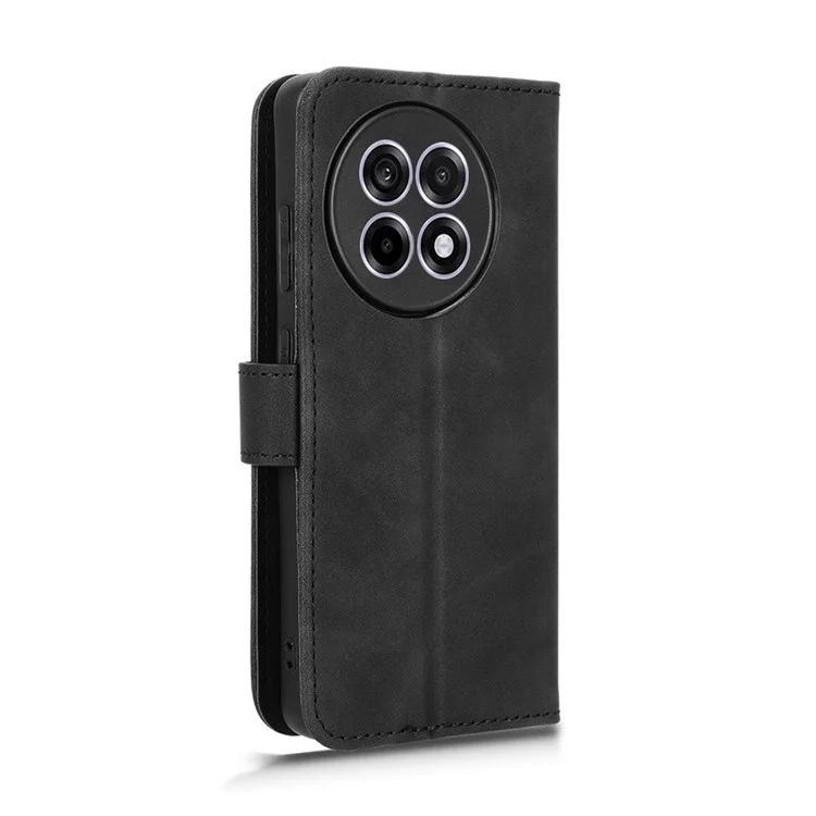 Custodia in pelle per OnePlus 13R 5G / Ace 5 5G / Ace 5 Pro 5G, sensazione di pelle, anti caduta, portafoglio, custodia flip per telefono - Nero