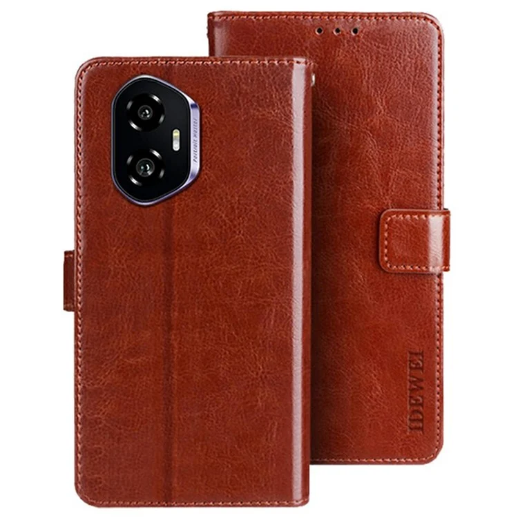 Custodia in pelle con texture Crazy Horse per Honor 300, colore marrone.