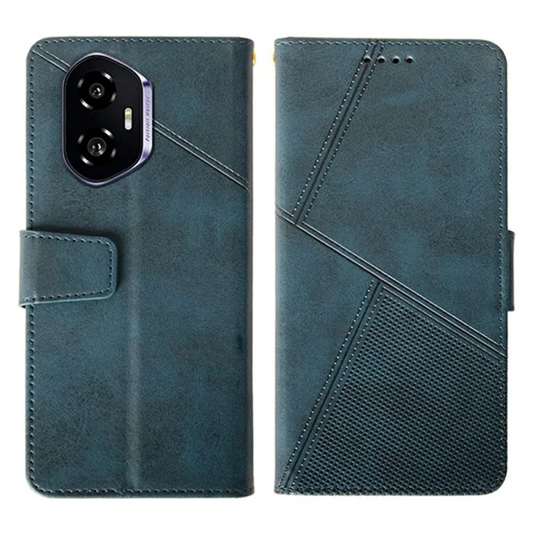 IDEWEI Custodia in pelle per Honor 300, cover per telefono con portafoglio e supporto, texture in vitello - Blu