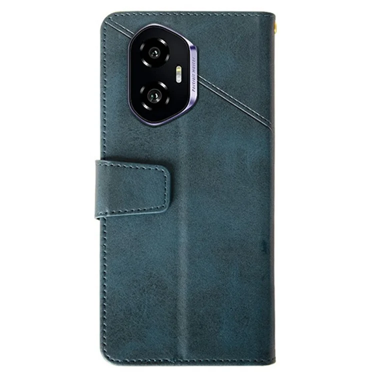 IDEWEI Custodia in pelle per Honor 300, cover per telefono con portafoglio e supporto, texture in vitello - Blu