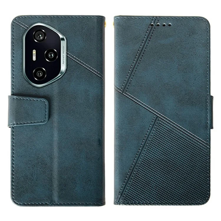 IDEWEI Custodia per Honor 300 Pro in pelle con portafoglio, supporto e texture in vitello - Blu