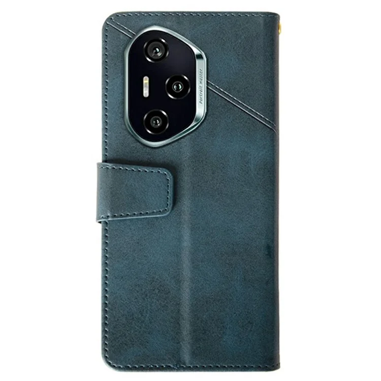 IDEWEI Custodia per Honor 300 Pro in pelle con portafoglio, supporto e texture in vitello - Blu