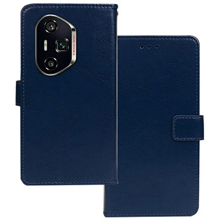 IDEWEI For Honor 300 Ultra Case Kartenschlitze Halter Leder Telefon Abdeckung Crazy Horse Textur - Blau