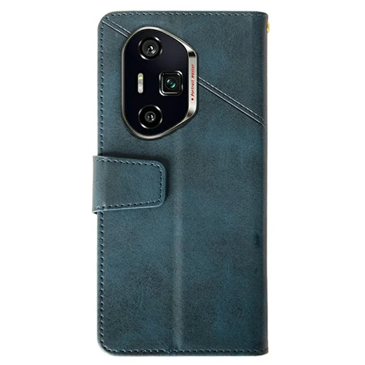Funda tipo cartera de piel para Honor 300 Ultra de IDEWEI, con textura de becerro - Azul